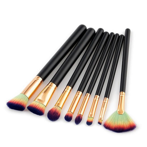 8 piece makeup brush set W659
