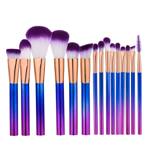 15 piece makeup brush set W918